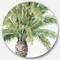 Designart - Mixed Botanical Greens palms V - Farmhouse Metal Circle Wall Art